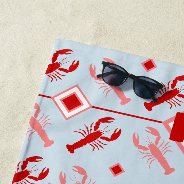 Red Monogram & Humster Sea Life Coastes Thema Strandtuch (Beispiel)