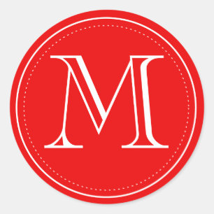 Red Monogram Umschlag Aufkleber by Origami Prints