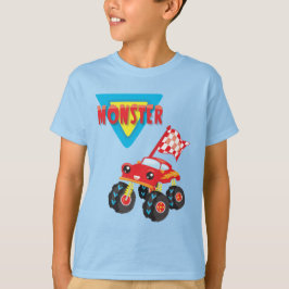Red Monster Truck Kids T-Shirt