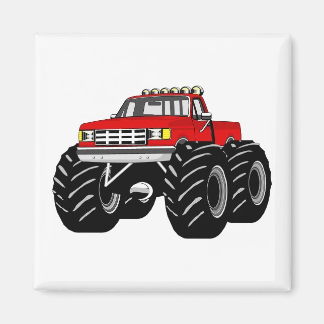 RED MONSTER TRUCK MAGNET (Vorne)
