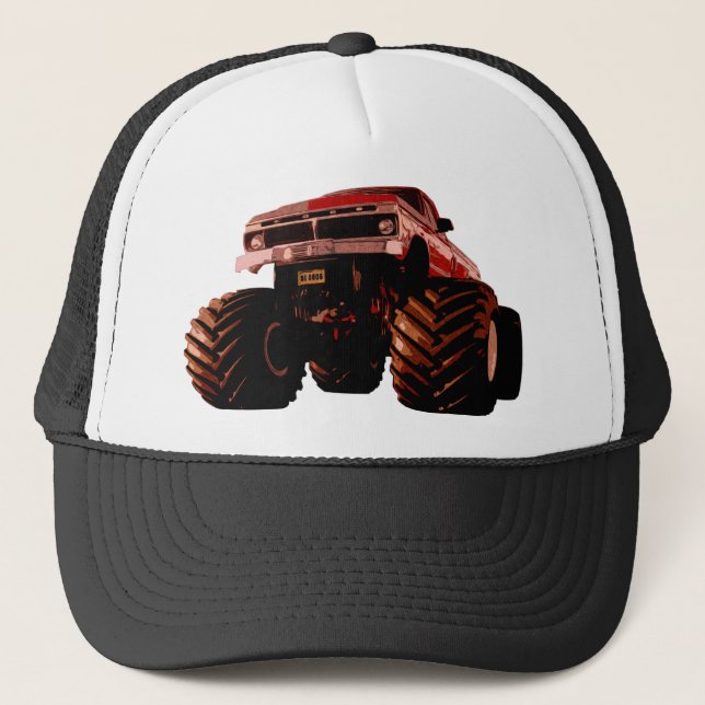 Red Monster Truck Truckerkappe (Vorderseite)