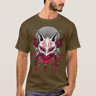 Red Moon Halloween Otakus Kitsune Fox Anime Lover T-Shirt