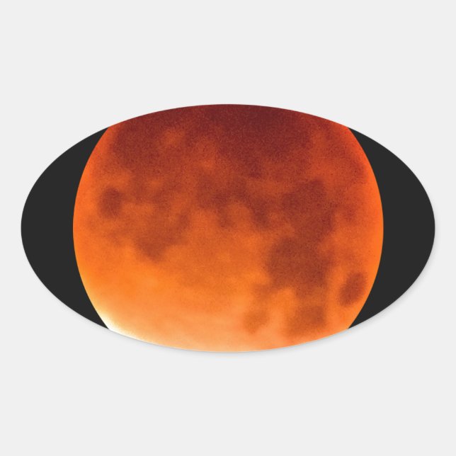 Red Moon Risiing Ovaler Aufkleber (Vorderseite)