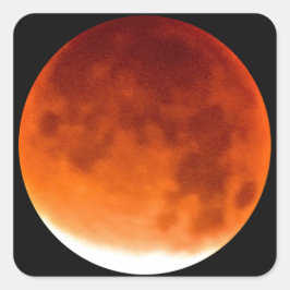 Red Moon Risiing Quadratischer Aufkleber