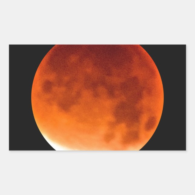 Red Moon Risiing Rechteckiger Aufkleber (Vorderseite)