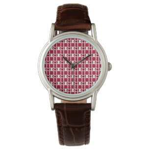 Red Motif Armbanduhr