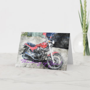 Red Motorbike Biker Penser à votre carte
