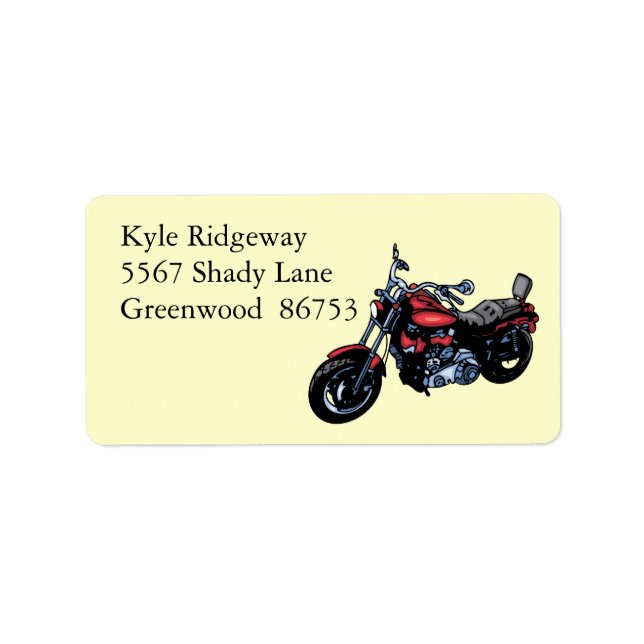 Red-Motorrad-Adresse Adressaufkleber (Vorne)