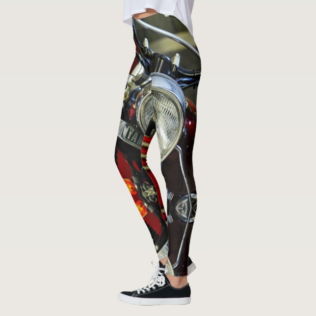 Red Motorrad Motorrad Fahrrad Garage Leggings (Links)