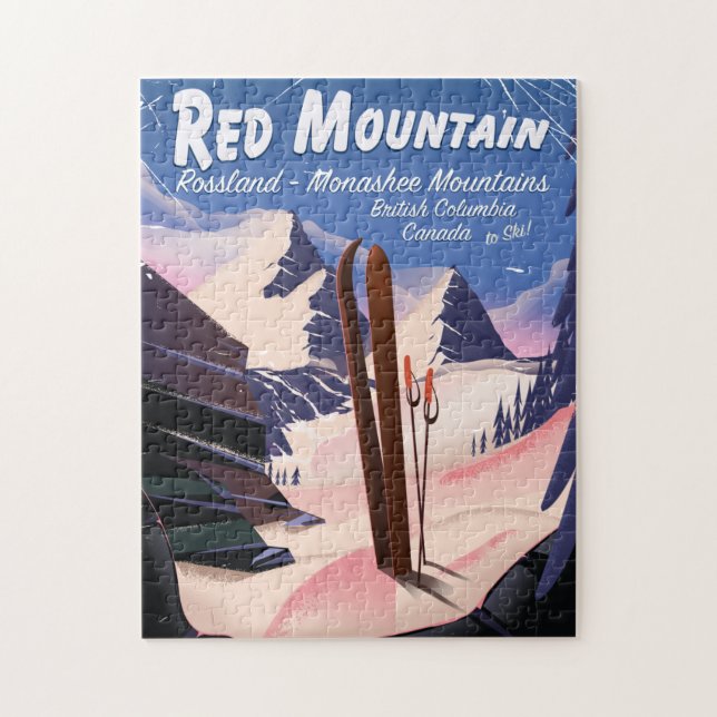 Red Mountain British Columbia, Canada ski poster (Vertikal)