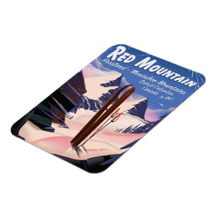 Red Mountain British Columbia, Kanada Skiplakat Magnet