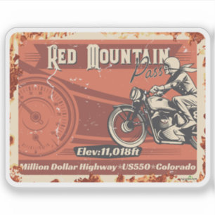 Red Mountain Pass Colorado Motorrad 01 Aufkleber