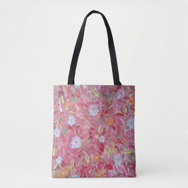 Red Mulberry Floral Tote Bag Tasche (Vorderseite)
