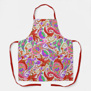 Red Multi-Color Paisley Vintag Floral Blüh Schürze