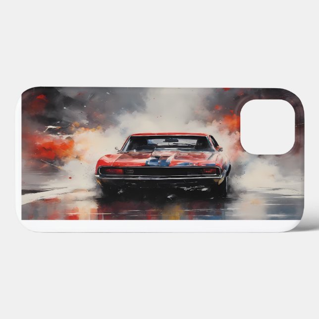 Red Muscle Car Kopf auf Case-Mate iPhone Hülle (Rückseite (Horizontal))