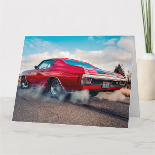 RED MUSCLE VOITURE SPORTS VINTAGES VOITURE Carte d