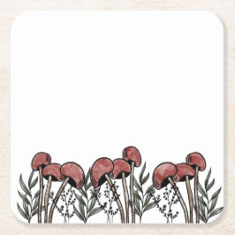 Red Mushroom Caps Rechteckiger Pappuntersetzer