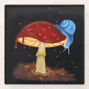 Red Mushroom Illustration Glasuntersetzer