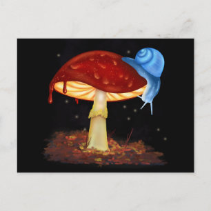 Red Mushroom Illustration Postkarte