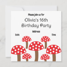 Red Mushroom Niedlich Botanisches Muster Geburtsta