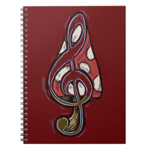 Red Mushroom Piano Forest Notebook Notizblock