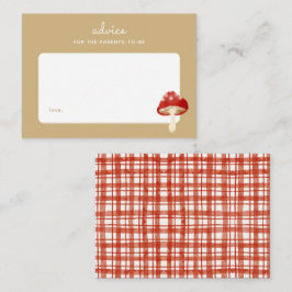 Red Mushroom Picnic Baby Dusche Kinderbetreuung Mitteilungskarte