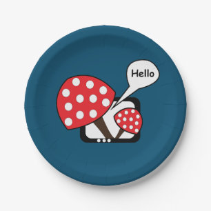 Red Mushroom Sprichwort Hello from Television Pappteller