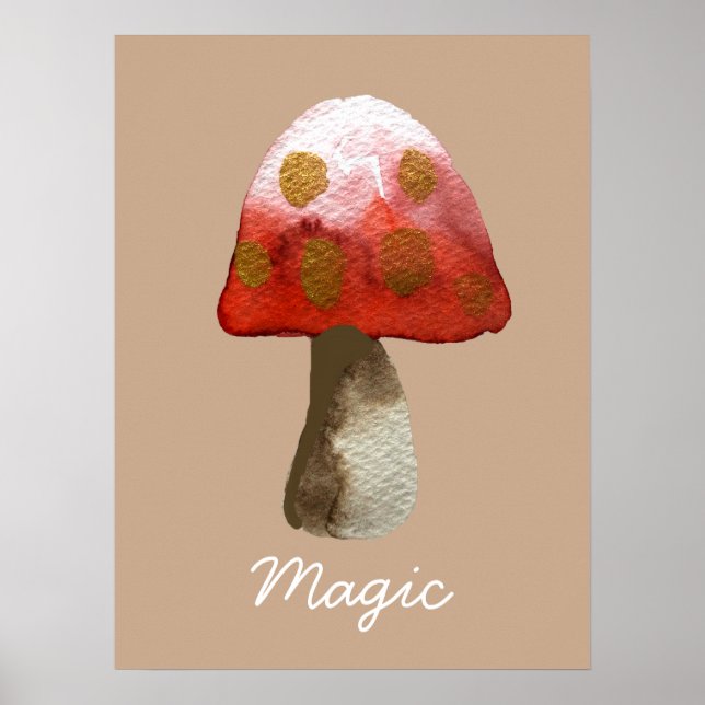 Red Mushroom Toadstool Magie Poster (Vorne)