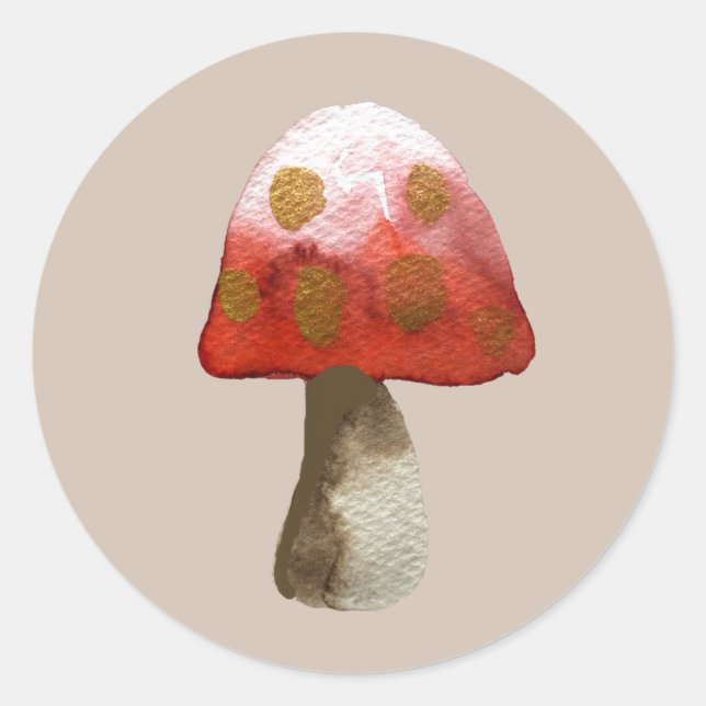 Red Mushroom Toadstool Magie Runder Aufkleber (Vorderseite)
