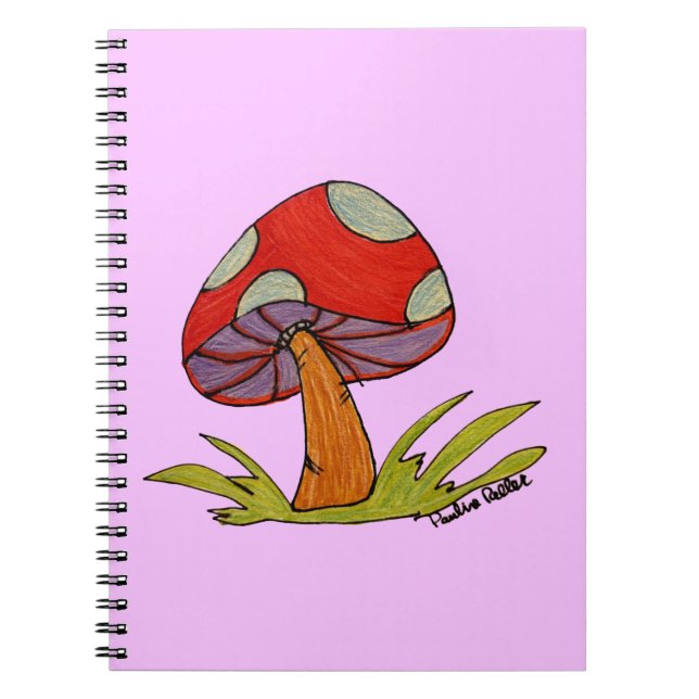 Red Mushroom with purple background Notizblock (Vorderseite)