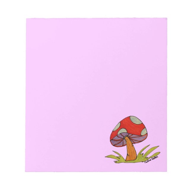 Red Mushroom with purple background Notizblock (Vorderseite)
