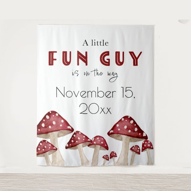Red Mushroom Woodland Fun Typ Kinderdusche Hinterg Wandteppich (Vorderseite)