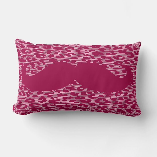 Red Mustache auf Leopard Skin Lendenkissen (Vorderseite)