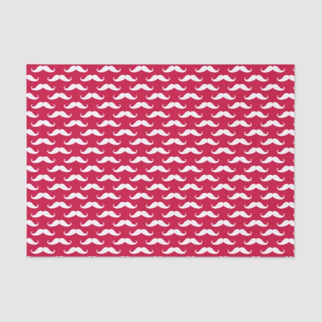 Red Mustache Valentine Tissue Paper Seidenpapier (Vorderseite)