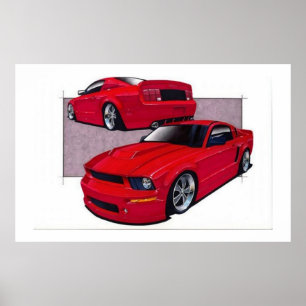 Red Mustang Poster