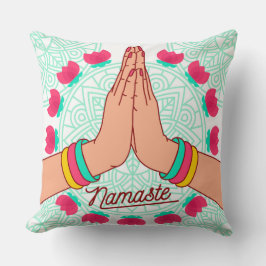 Red Namaste Pillow Kissen