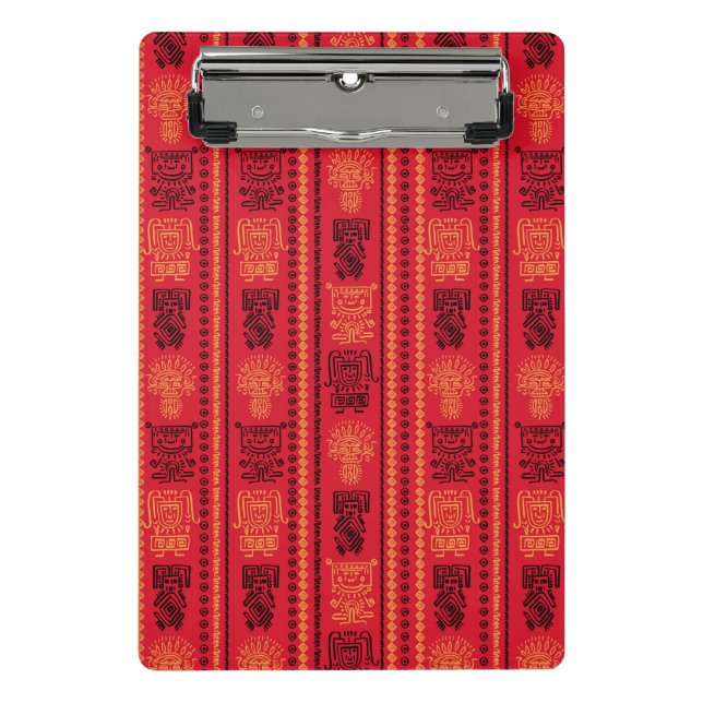 Red Native Pattern Ethnic Stamm Boho Kultur Mini Klemmbrett (Vorderseite)