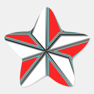Red Nautic Star Stern-Aufkleber