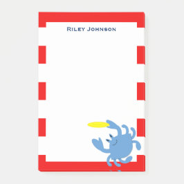Red Nautical Blue Crab Personalisiert Post-it Klebezettel