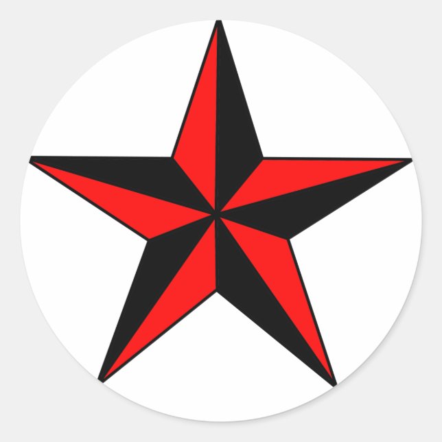 Red Nautical Star Stickers (Vorderseite)