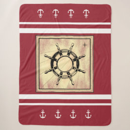 Red Nautical Themed Sherpa Sherpa Blanket Sherpadecke