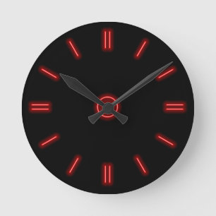 Red Neon Clock Runde Wanduhr