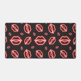 Red Neon Kiss Schreibtischunterlage
