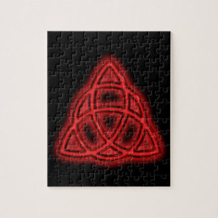 Red Neon Triquetra