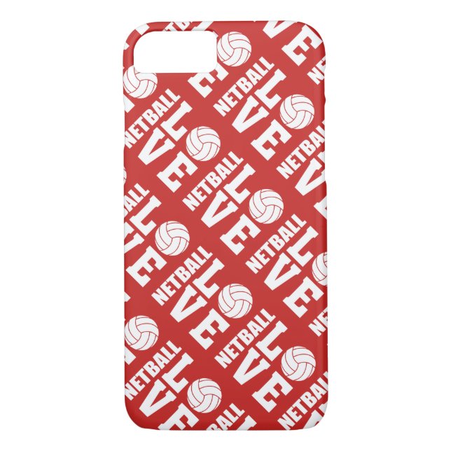 Red Netball Liebe Muster Case-Mate iPhone Hülle (Rückseite)