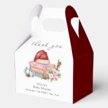 Red New Chapter Begins Winter Floral Baby Shower 