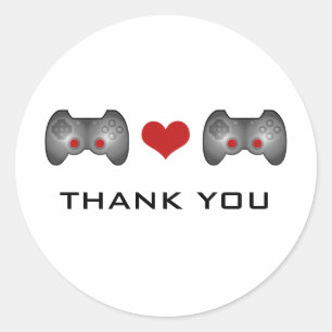 Red Niedlich Gamer Vielen Dank an Stickers