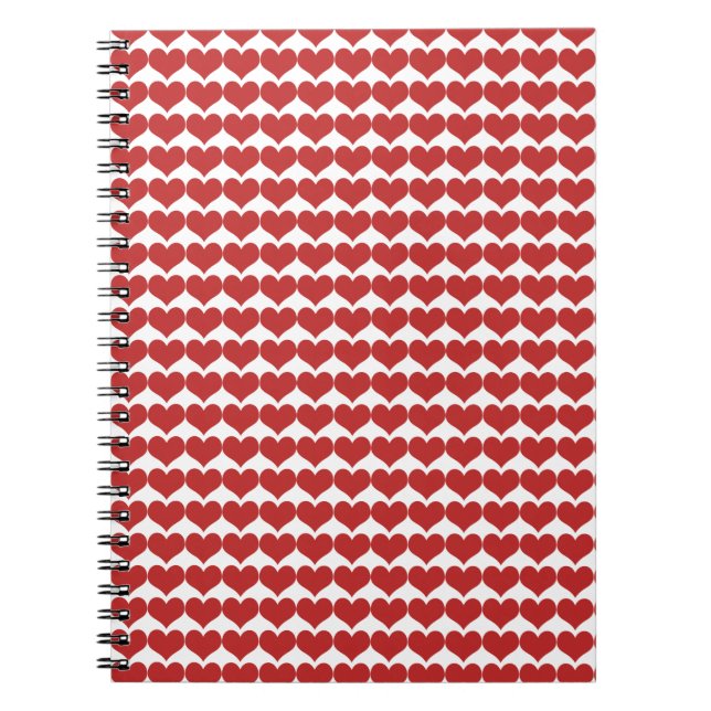 Red Niedlich Hearts Pattern Notebook Notizblock (Vorderseite)