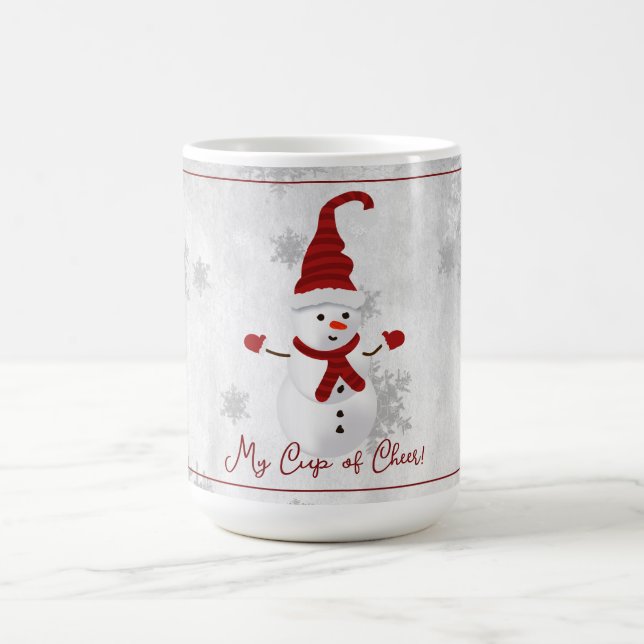 Red Niedlich Snowman Holiday Tasse (Mittel)