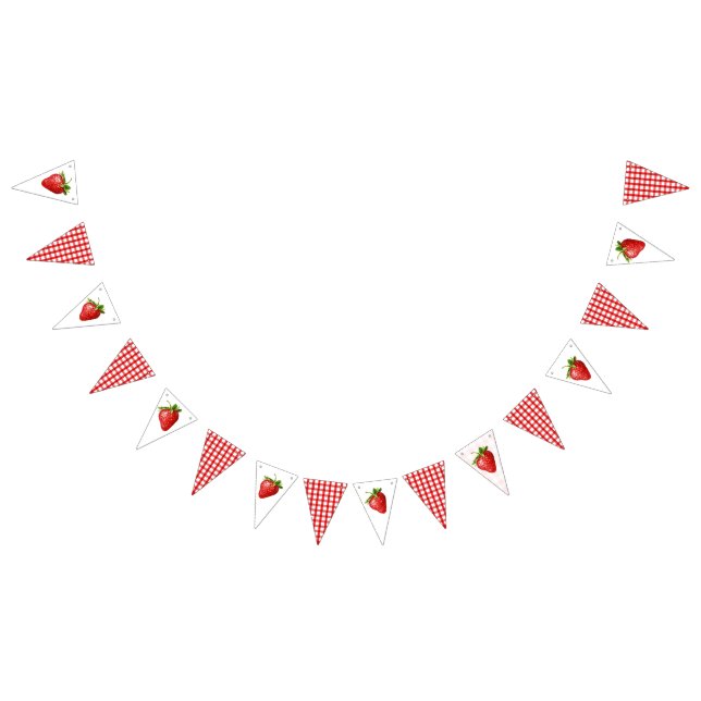 Red Niedlich Strawberry Berry First 1. Baby Birthd Wimpelkette (Alle)